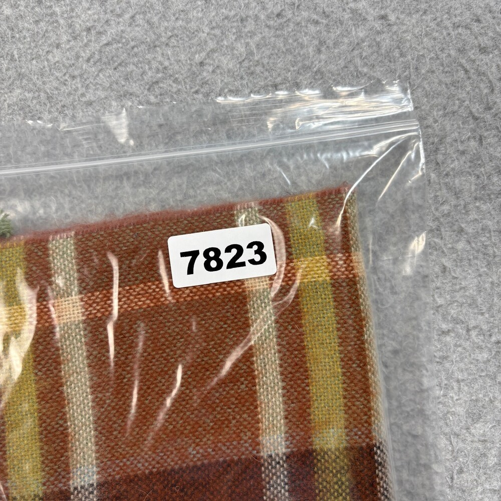 Topshop Scarf Fringe Brown Plaid Rectangle Heritage Academia Quiet Luxury Italy - Picture 6 of 6